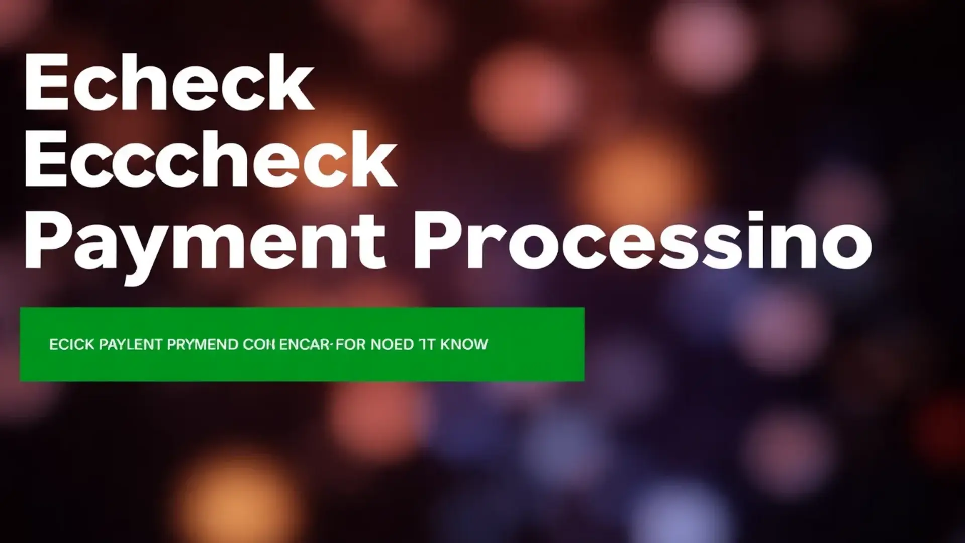 echeck-betalningsbehandling