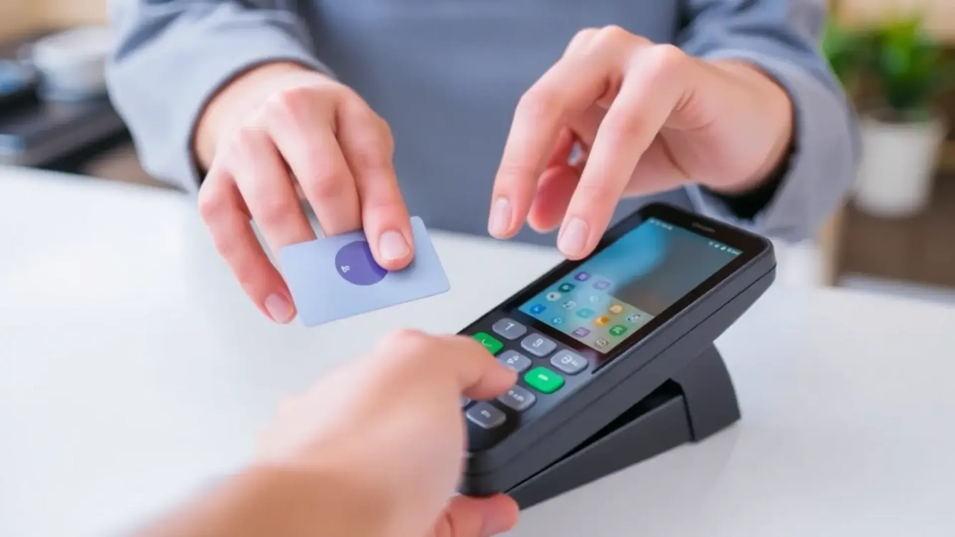 when using a pos device the payment must be processed - Illustration